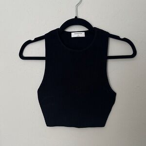 Aritzia Babaton Black Sleeveless Ribbed Top